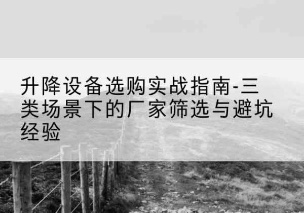 桃江移动式升降机厂家推荐-升降设备选购实战指南-三类场景下的厂家筛选与避坑经验